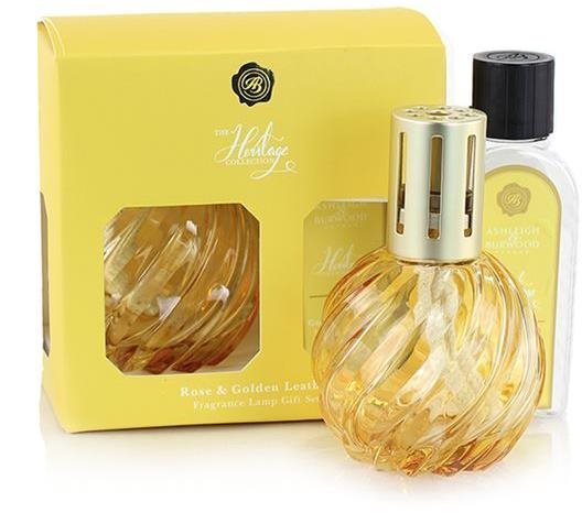 Ashleigh & Burwood Dárková sada katalytické lampy GOLD a náplně ROSE & GOLDEN LEATHER