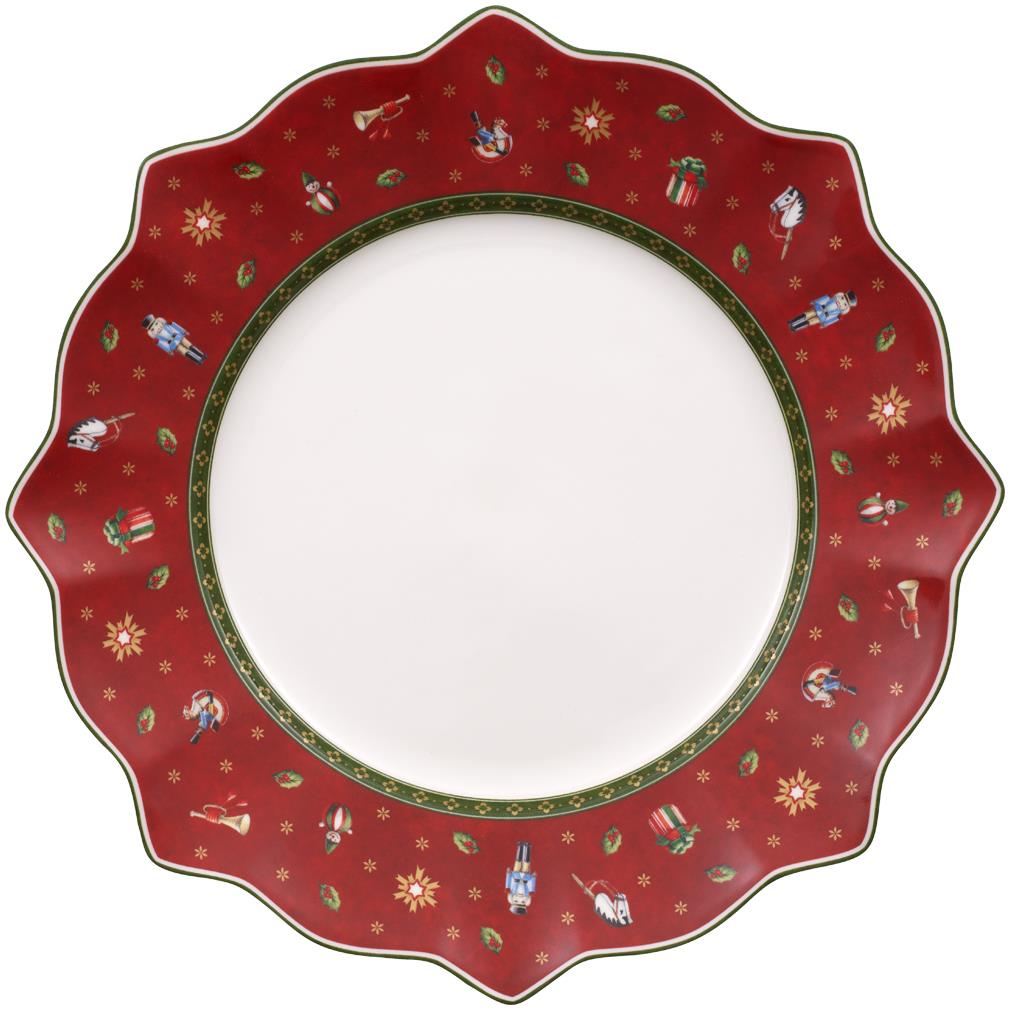 Villeroy & Boch Vánoční mělký talíř Toy´s delight, červený