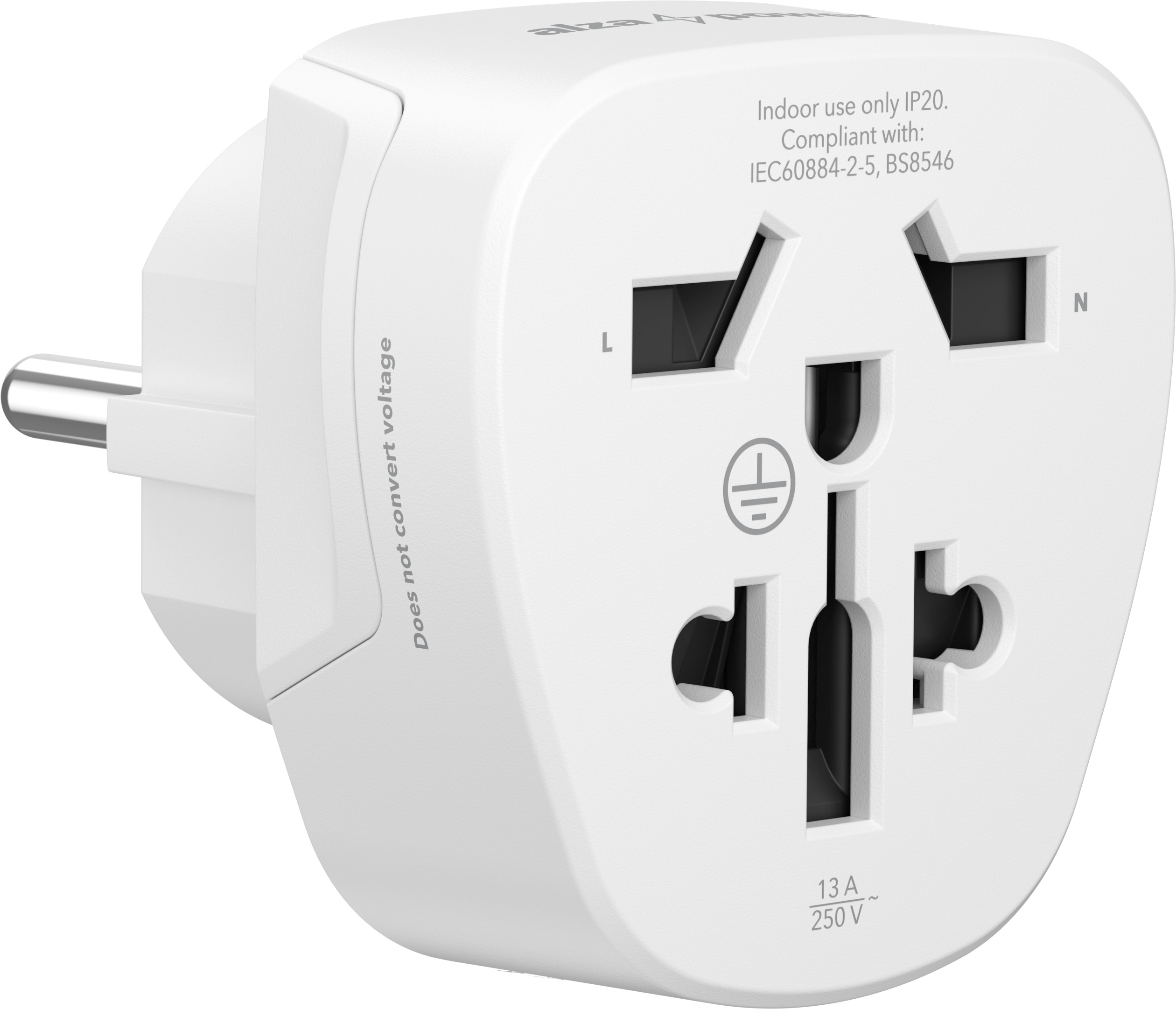 AlzaPower GlobePlug TA300 US/UK to EU bílý