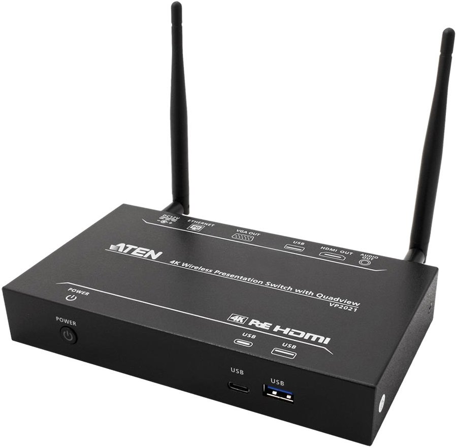 Aten Bezdrátový prezentační systém, HDMI, 4K, Quad View (VP2021)