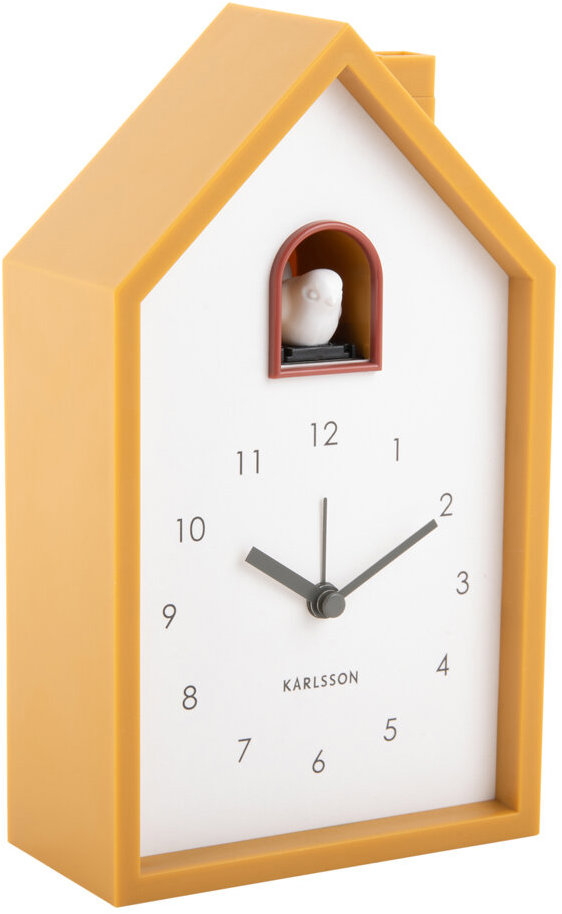Karlsson Kukačkové hodiny CUCKOO, 12 × 20 × 6 cm, žluté