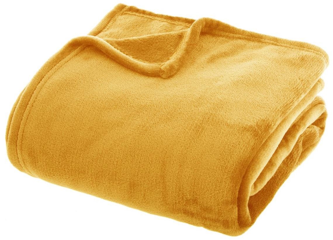 Atmosphera Žlutá deka Uni, 180 × 230 cm, polyester