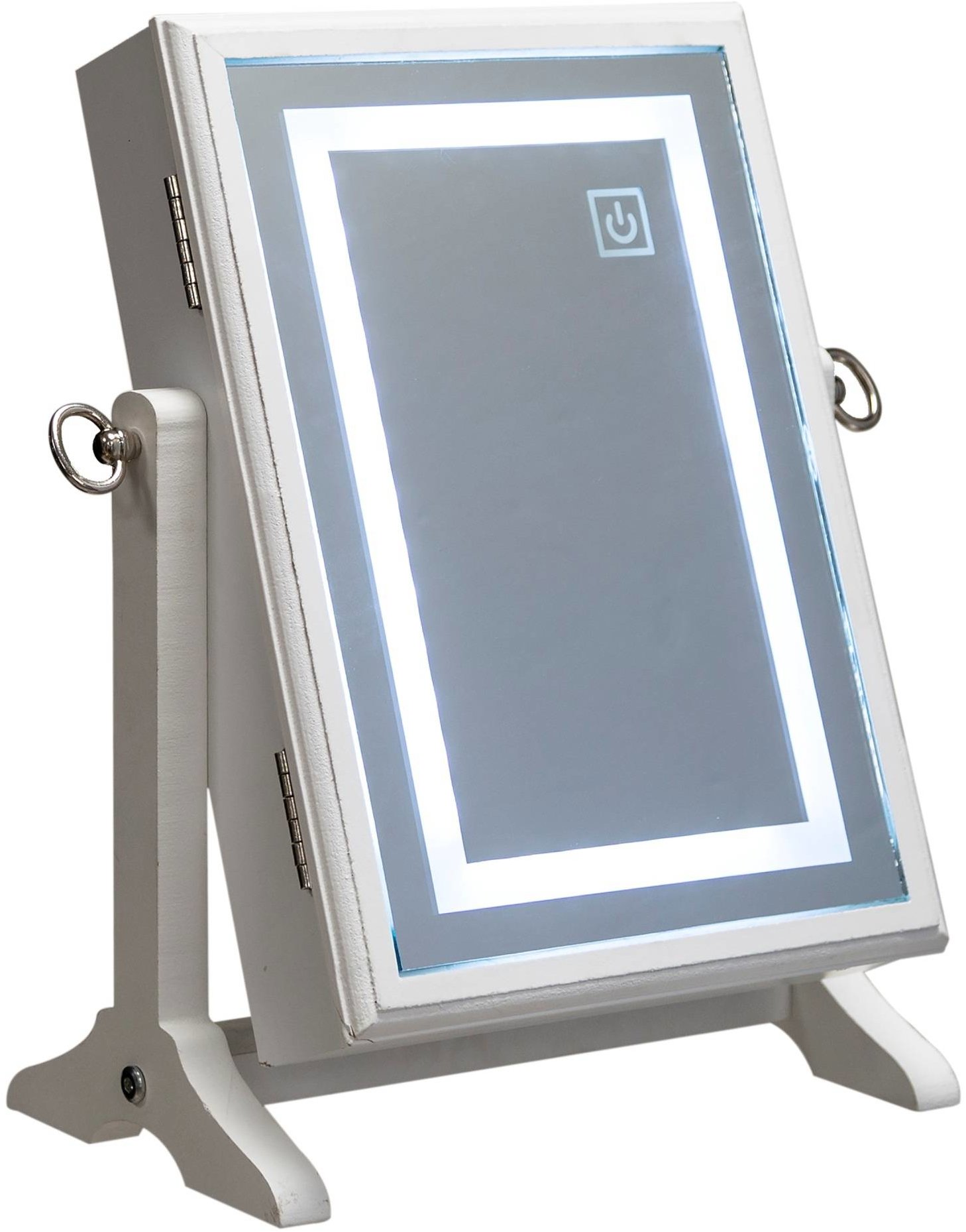 Atmosphera Šperkovnice se zrcadlem a LED osvětlením, bílá