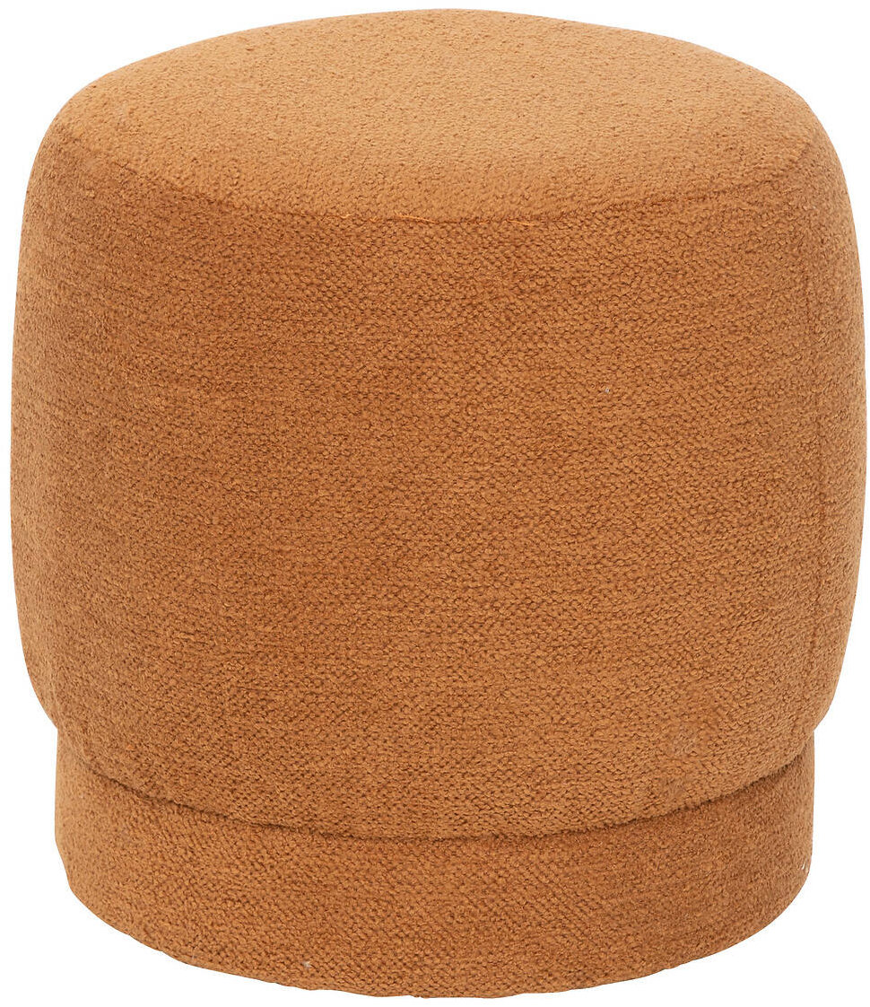Kulatý čalouněný puf AMEA bouclé oranžový průměr 39 cm