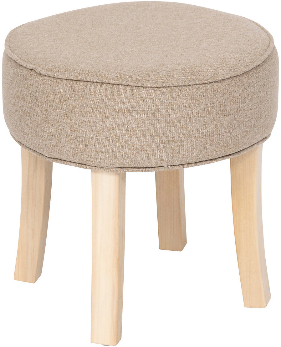 Béžová čalouněná stolička ADRIEL s průměrem 35 cm