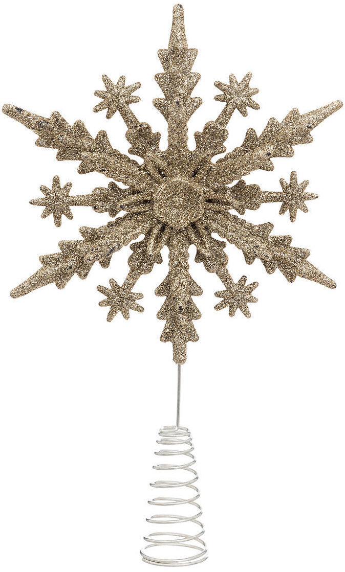 Atmosphera Špička na vánoční stromeček ve tvaru vločky, 22 cm, zlatá