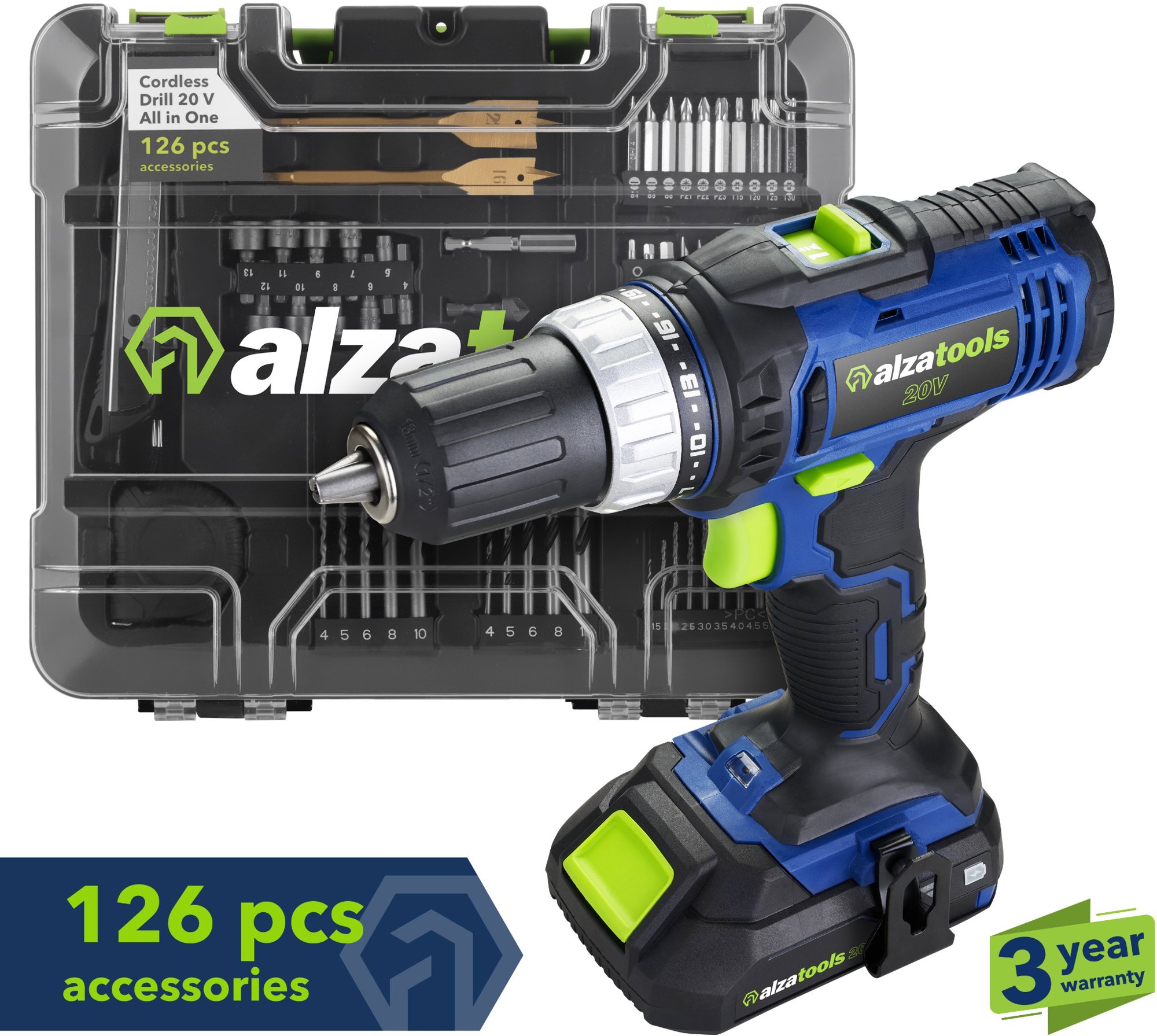 ALZATOOLS Vrtačka AKU CD20V All in One (1x2 Ah)