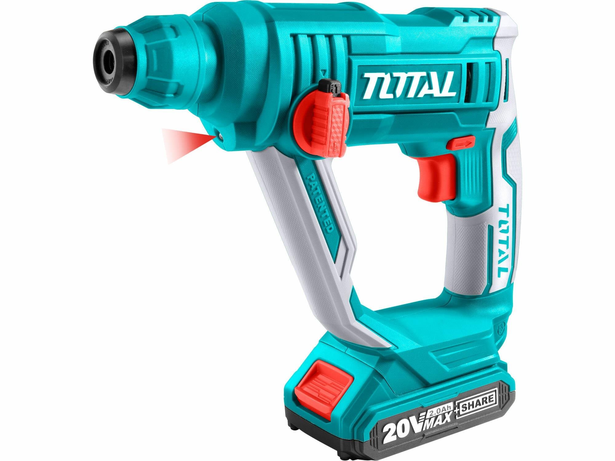 TOTAL-TOOLS Kladivo vrtací, 20V Li-ion, 2000mAh, SDS plus, 1,5J - bez baterie a nabíječky