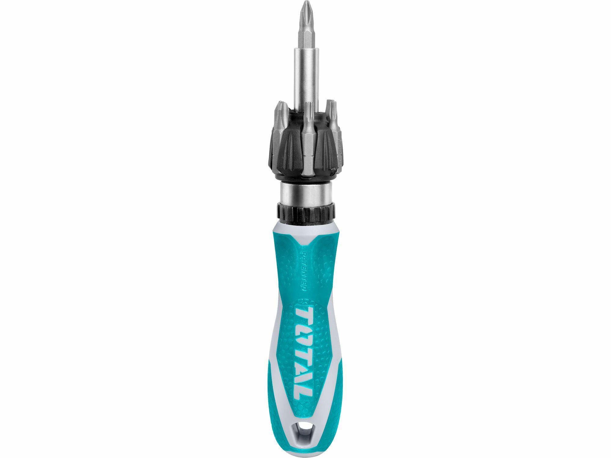 TOTAL-TOOLS Šroubovák ráčnový, 8v1, CrV, industrial