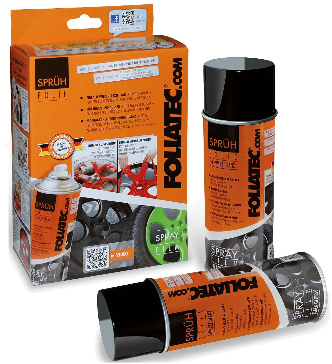 FOLIATEC - ve spreji - stříbrná metalická 2x 400 ml