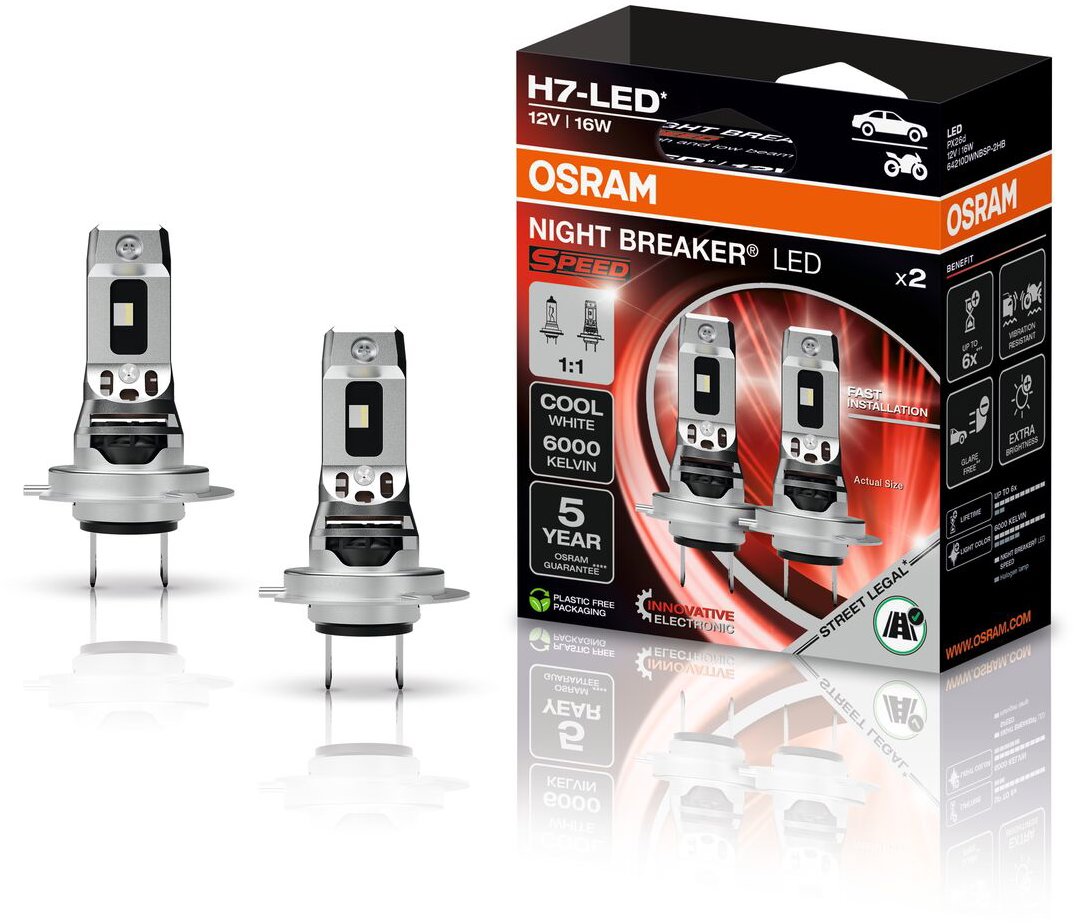 OSRAM NIGHT BREAKER LED SPEED H7, Design 1:1, 2 ks