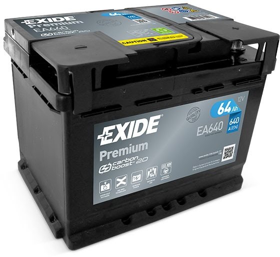 EXIDE Premium 64Ah, 12V, EA640 - UAMK instalace do vozu