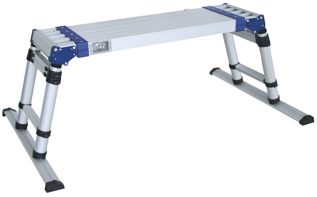 GYS hliníková skládací plošina se schůdky, délka 109 -175 cm, výška 50 - 90 cm