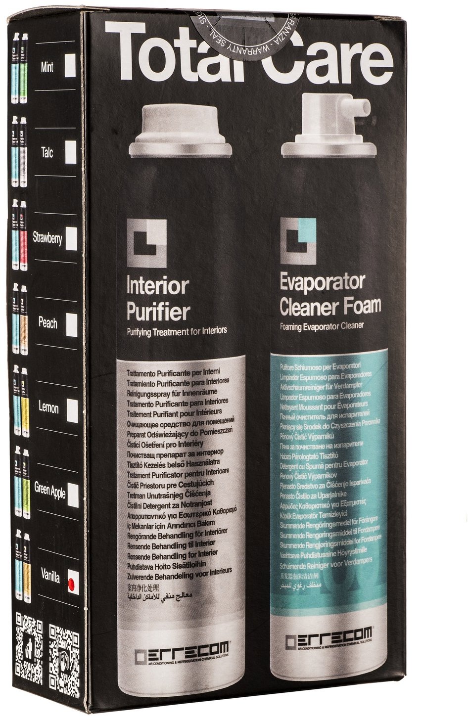 ERRECOM pěnový čistič výparníku + čistič klimatizace a interiéru, sprej 60 ml+100 ml, vanilka
