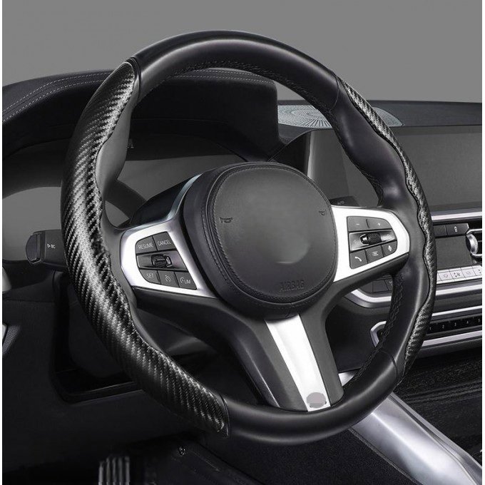PREXIM Potah na volant protiskluzový carbon, černý