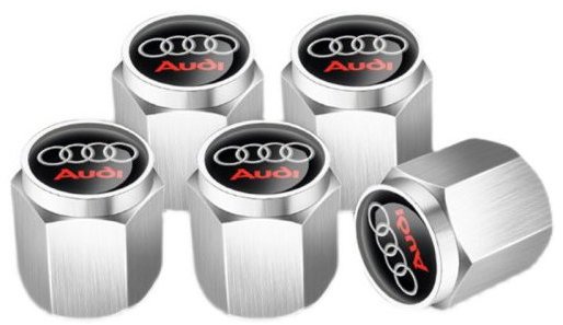MJakes krytky ventilků hranaté stříbrné pro vozy AUDI