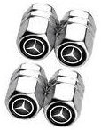 MJakes krytky ventilků hranaté stříbrné hvězda pro vozy MERCEDES BENZ