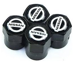 MJakes krytky ventilků hranaté černé pro vozy NISSAN