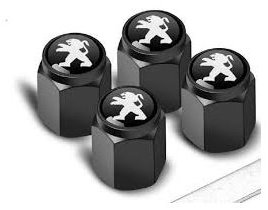 MJakes krytky ventilků hranaté černé pro vozy PEUGEOT