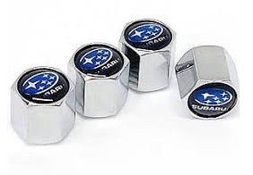 MJakes krytky ventilků hranaté stříbrné pro vozy SUBARU