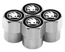 MJakes krytky ventilků hranaté stříbrné pro voty ŠKODA