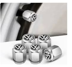 MJakes krytky ventilků hranaté stříbrné pro vozy VW VOLKSWAGEN