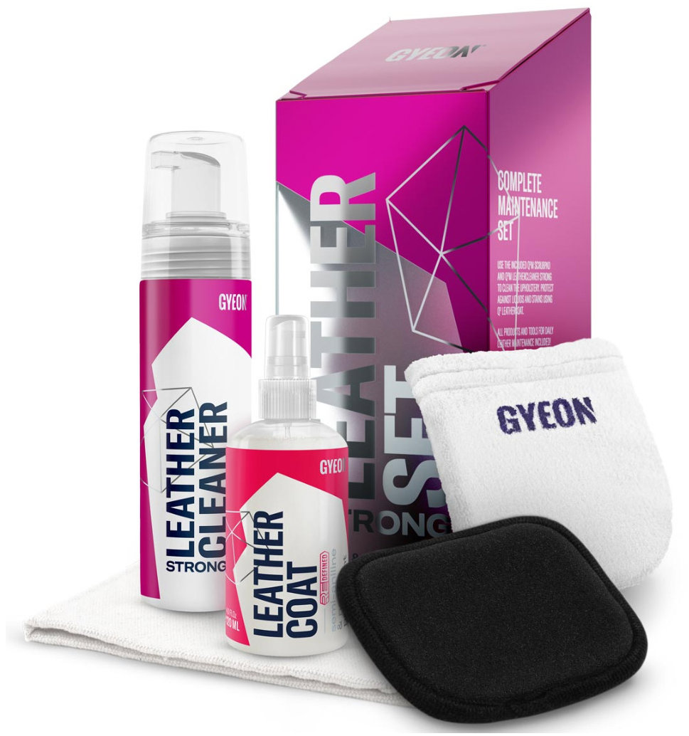 Gyeon Q2M Leather Set STRONG Set pro čistění silně znečištěné kůže 500 ml