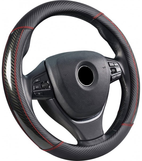 PREXIM Potah na volant imitace carbonu