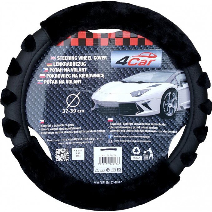 PREXIM Potah na volant paw černý