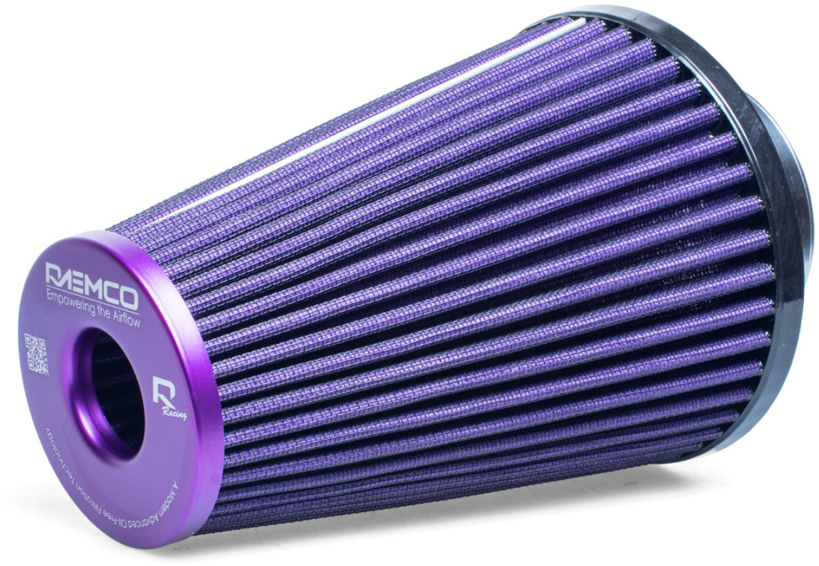 Raemco sportovní vzduchový filtr, délka 200 mm, vstup 63 mm, barva fialová