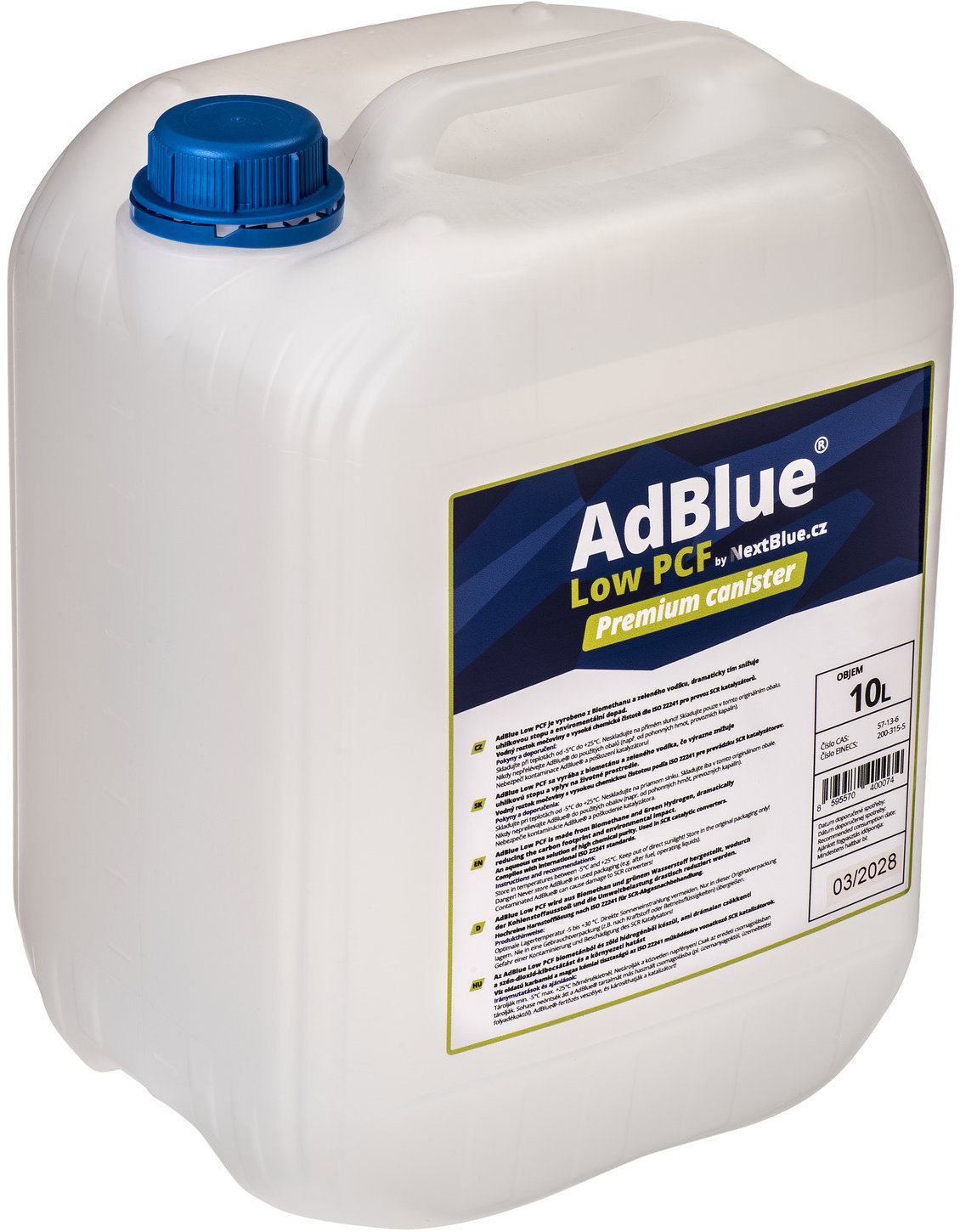 Premium AdBlue LPCF s nízkou uhlíkovou stopou, kanystr s nalévací trubicí, 10 l