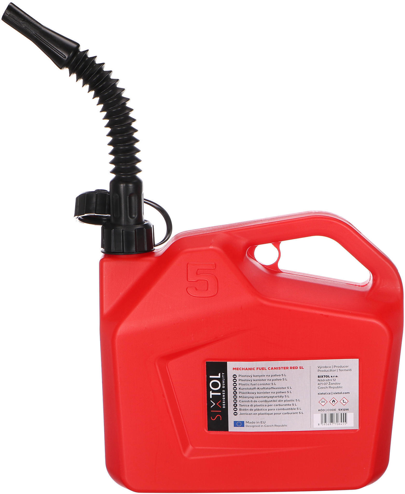 SIXTOL Kanystr plastový Mechanic Fuel Canister Red 5 l