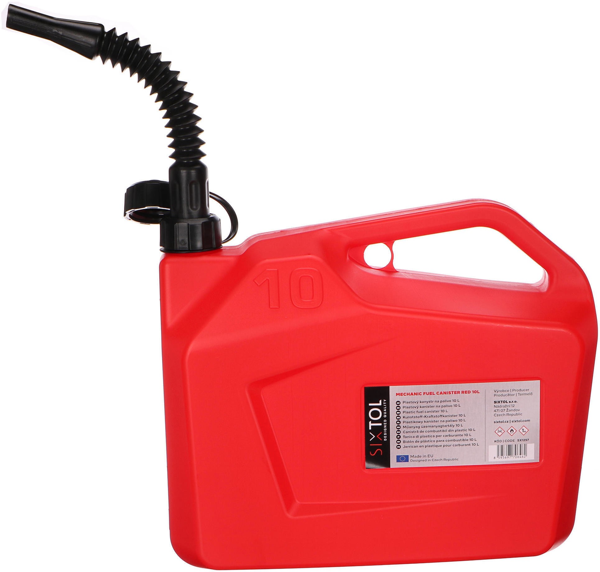 SIXTOL Kanystr plastový Mechanic Fuel Canister Red 10 l