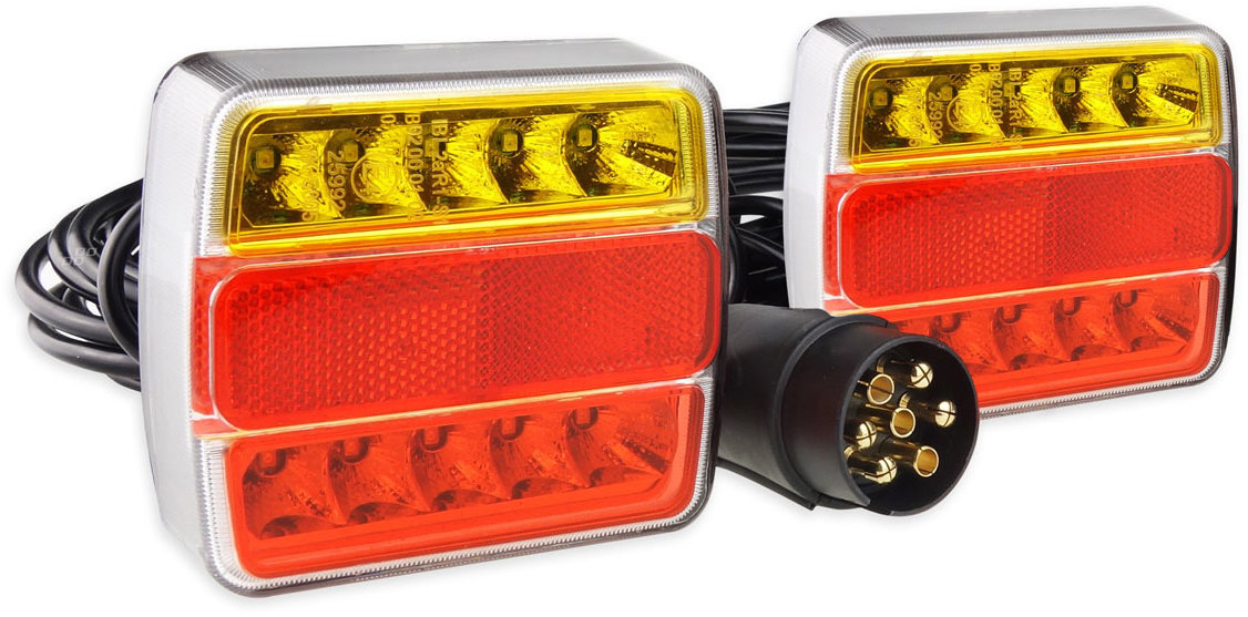 AMIO sada zadních světlel LED 100 × 95 mm, magnetická, zástrčka 7 PIN, kabel 7,5 m