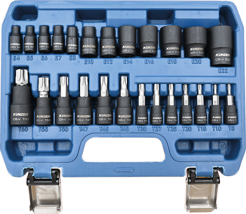 KUNZER sada bitů „TX-profil“ s pohonem 1/2", 3/8“, 1/4"