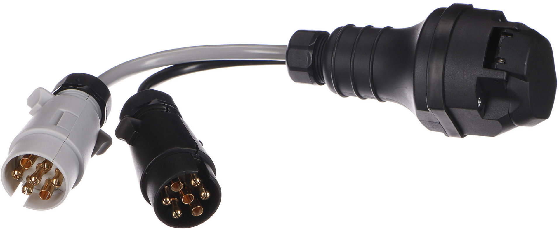 SIXTOL Trailer Cable 5, kabelová redukce zásuvky tažného zařízení, ze 13pin na 7pin N+S, 35cm