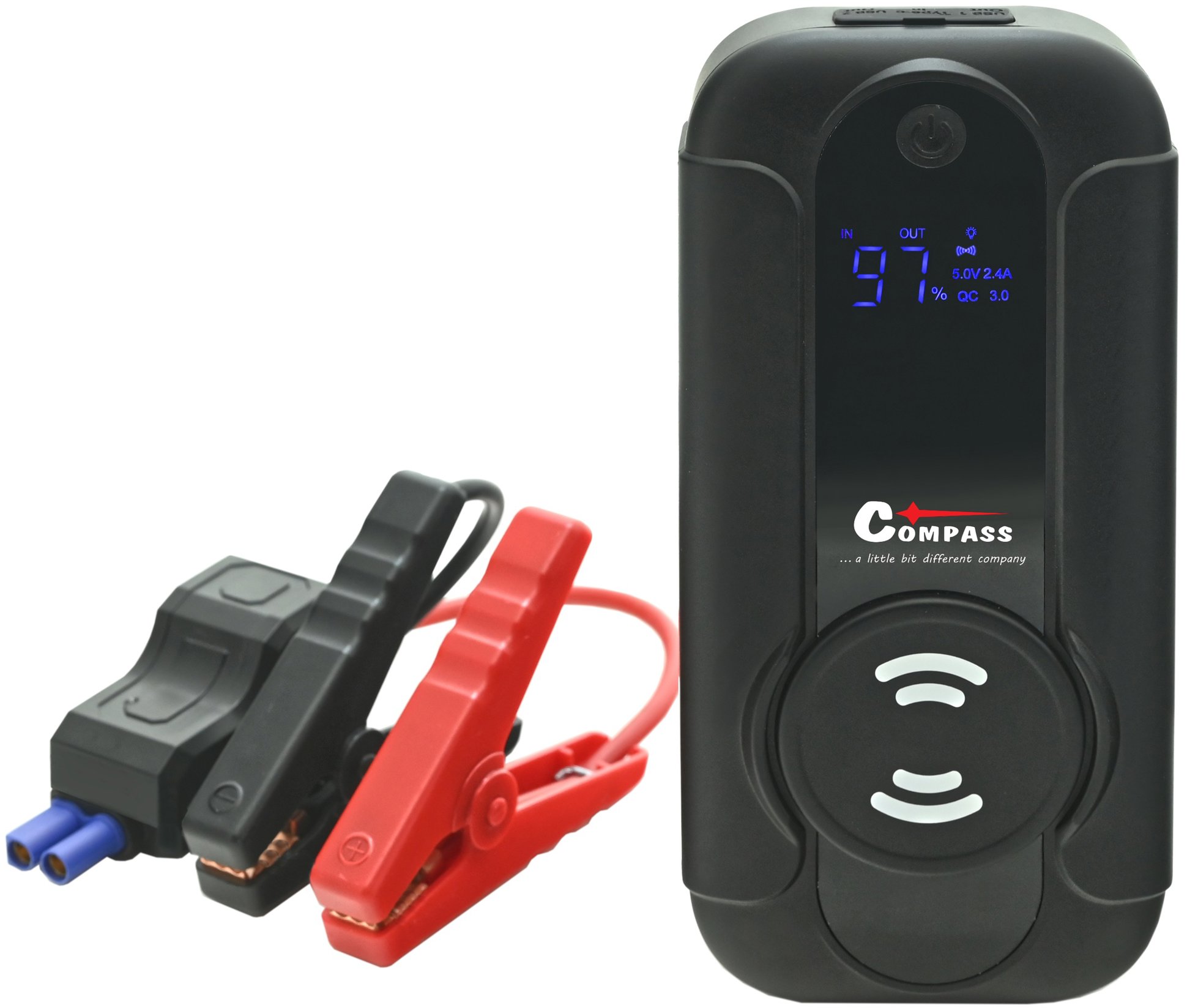 COMPASS Powerbanka s funkcí JUMP STARTER 8000mAh 1000A s Qi bezdrátovým nabíjením