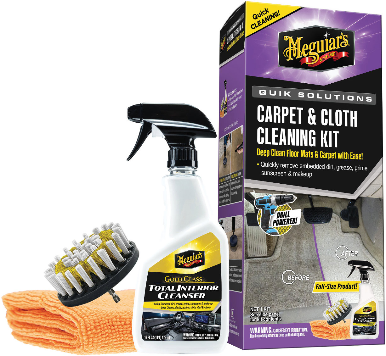 Meguiar's Quik Solutions Carpet & Cloth Kit - textilie a koberce, 473ml
