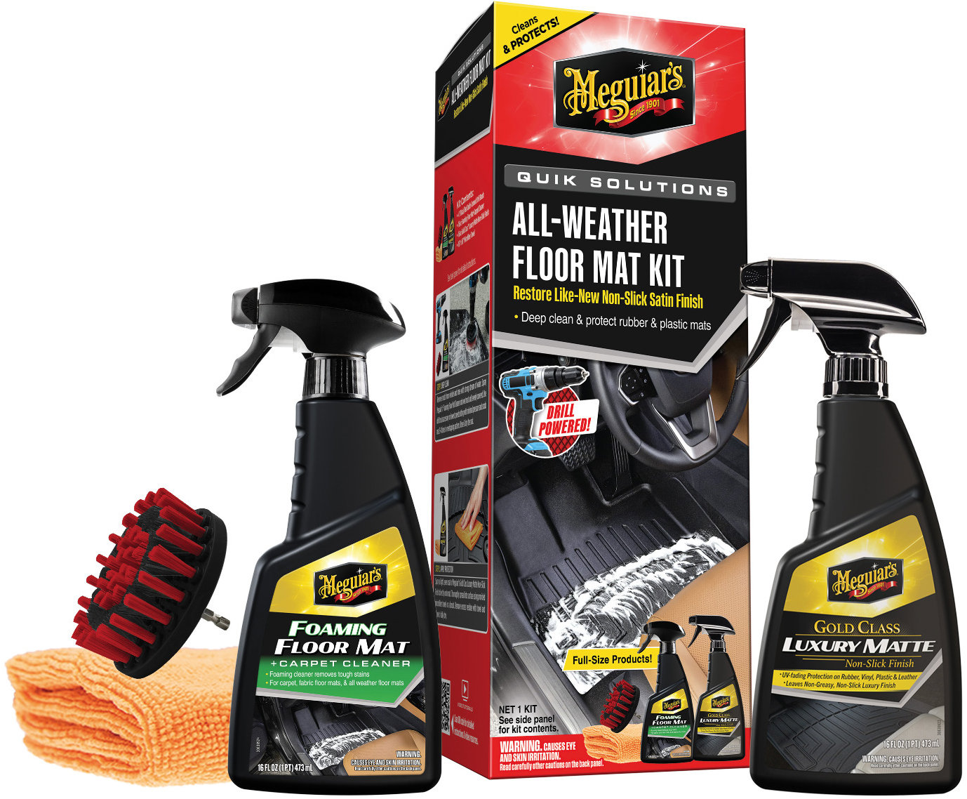Meguiar's Quik Solutions All Weather Mat Care Kit - gumové koberce