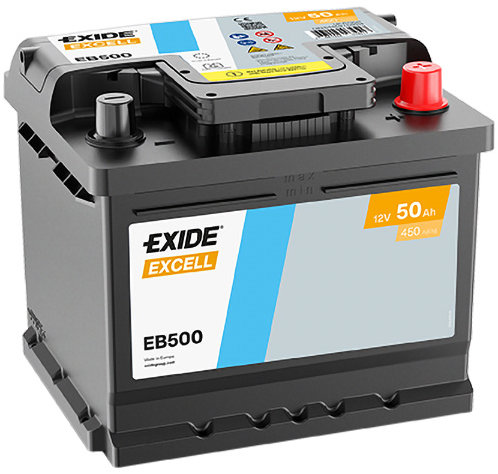 EXIDE Excell 50Ah, 12V, EB500