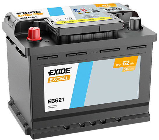 EXIDE Excell 62Ah, 12V, EB621