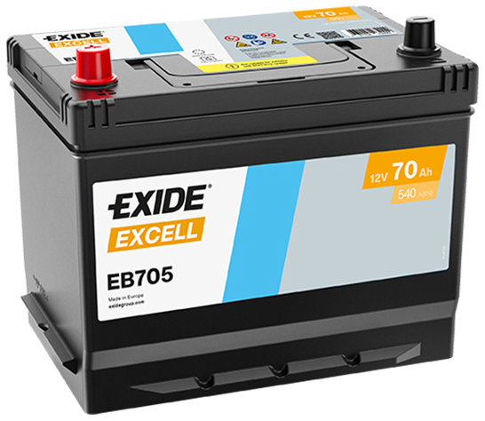EXIDE Excell 70Ah, 12V, EB705