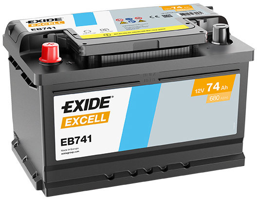 EXIDE Excell 74Ah, 12V, EB741