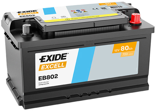 EXIDE Excell 80Ah, 12V, EB802