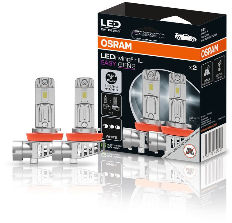 OSRAM žárovka LEDriving HL EASY GEN 2, H8/H9/H11/H16, 6500K, 2ks