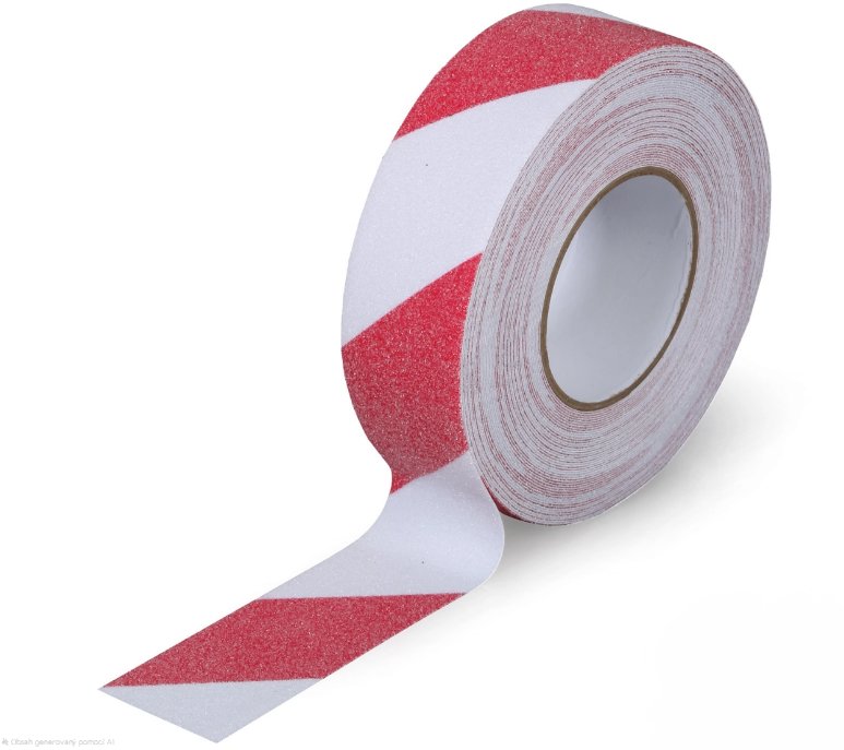 PREXIM protiskluzová varovná páska červeno-bílá