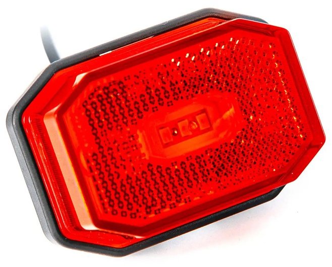 ACI poziční světlo LED obdélníkové červené 71 × 50 mm s odrazkou, kabel 0,5 m