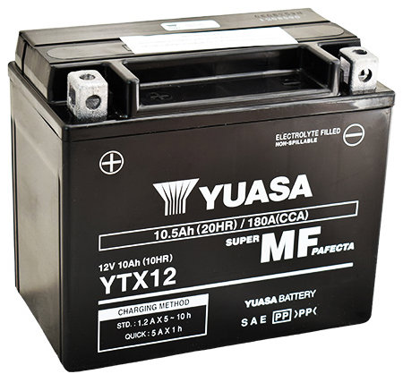 YUASA YTX12, 12 V, 10 Ah, 180 A, GEL