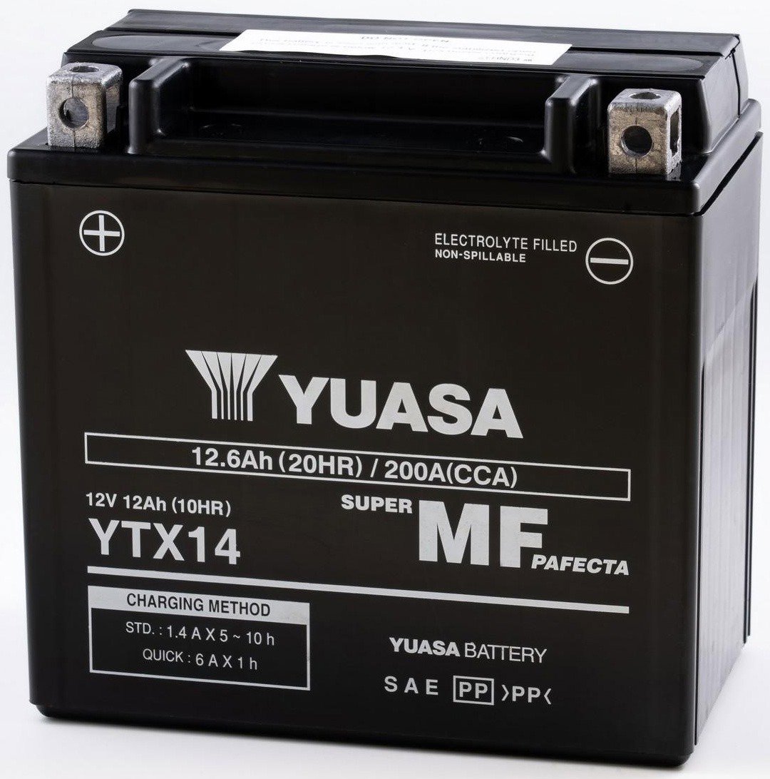 YUASA YTX14, 12 V, 12.6 Ah, 200 A, GEL