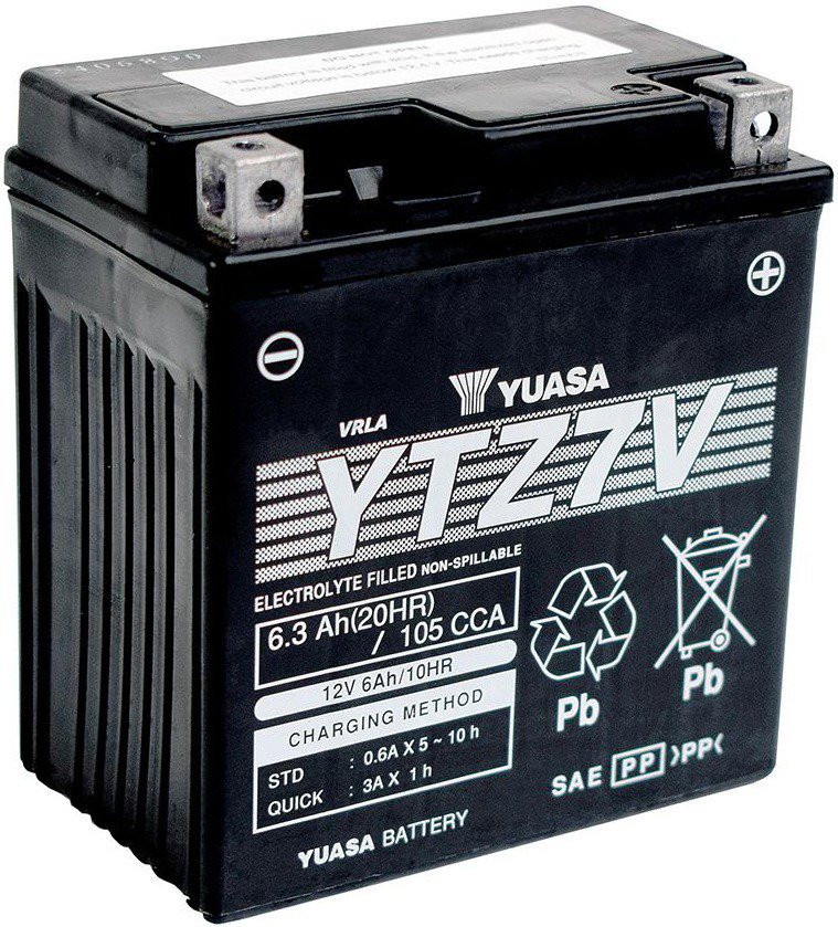 YUASA YTZ7V, 12 V, 6.3 Ah, 105A, GEL